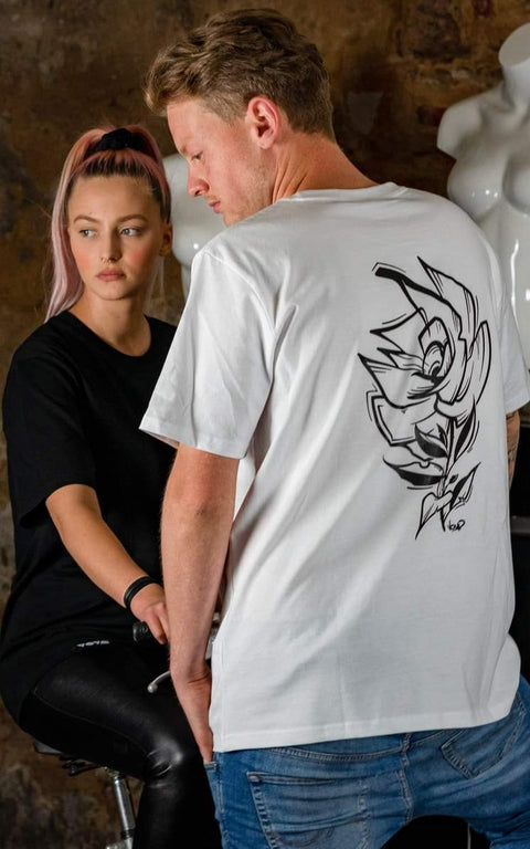 T-Shirt Rose Weiß - VOYD Fabrics